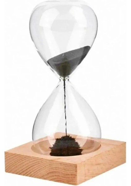 Manyetik Kum Saati – Dekoratif Masa Aksesuarı, Manyetik Metal Kumlu Zaman Ölçer, Ahşap Tabanlı (1 Dakikalık) modelleri
