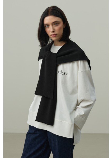 Kare Parçalı Atkı Siyah modelleri