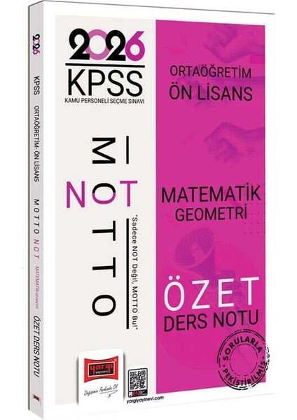 Yargı 2026 Kpss Ortaöğretim Ön Lisans Motto Serisi Matematik Geometri Özet Ders Notu