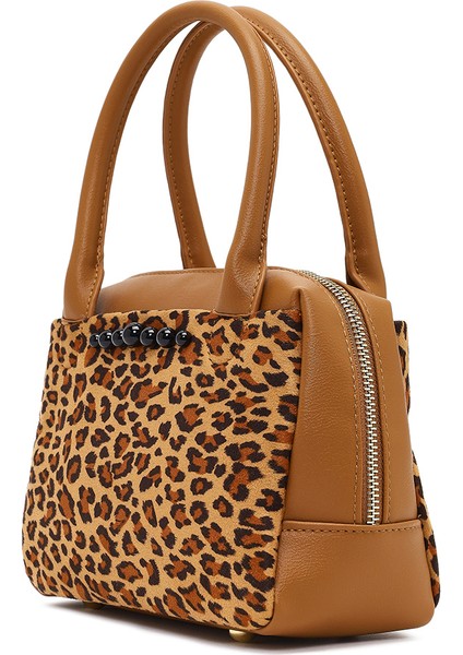 Kadın Leopar Uzun Askılı Kol Çantası 25WBD2741W2