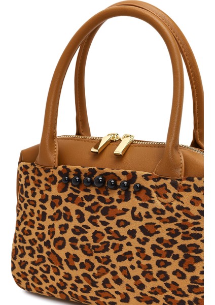 Kadın Leopar Uzun Askılı Kol Çantası 25WBD2741W2