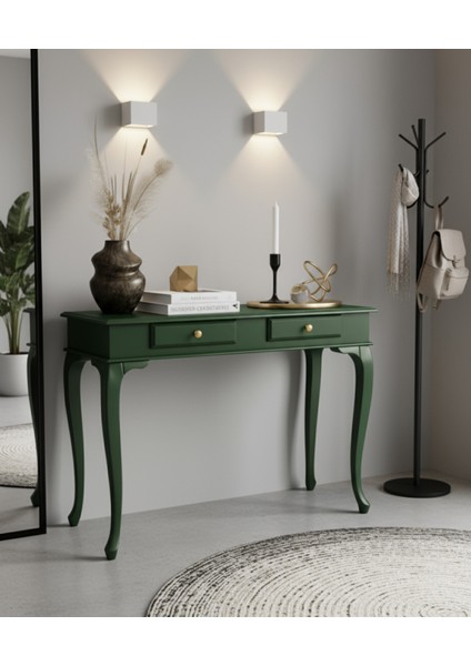 120 cm Masif Çekmeceli Lükens Yeşil Dresuar