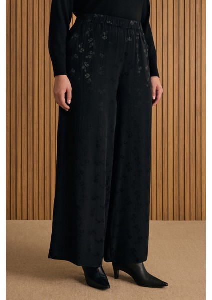 Çicek Jakar Desenli Beli Lastikli Pantolon fiyatları