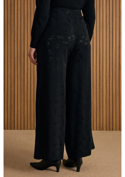 Çicek Jakar Desenli Beli Lastikli Pantolon indirimleri