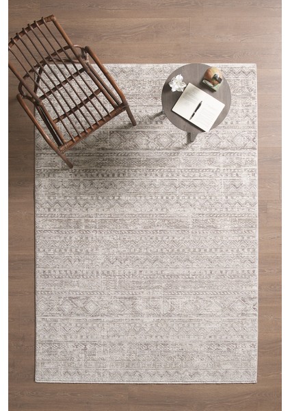 Olivia Premium Bambu Polyester Oturma Odası Salon Yatak Odası Halısı Eskitme Vintage Halı