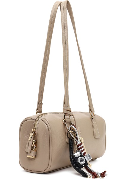 Kadın Bej Aksesuarlı Omuz Çantası 25ABD281618