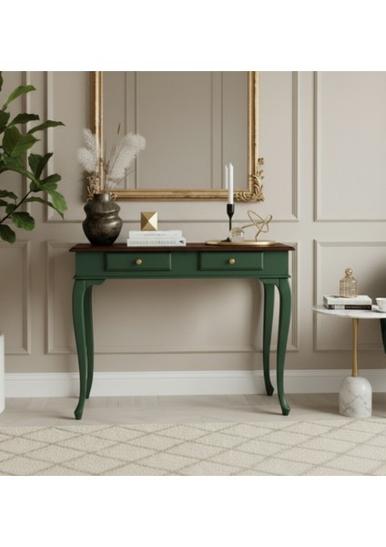 120 cm Masif Çekmeceli Lükens Yeşil Ceviz Dresuar fiyatları