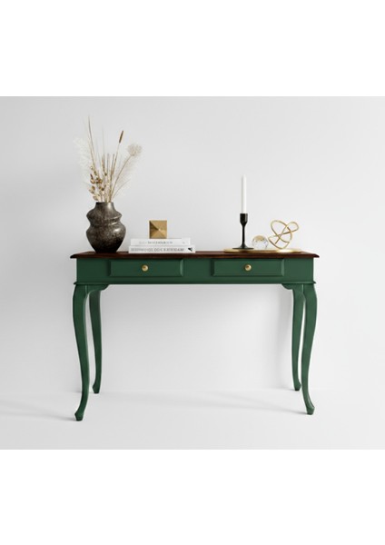 120 cm Masif Çekmeceli Lükens Yeşil Ceviz Dresuar fırsatları