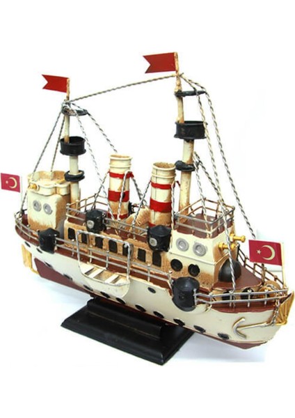 Dekoratif Retro Metal Buharlı Gemi Vintage 34CM No.1