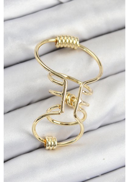 Pirinç Halkalı Model Gold Renk Kıkırdak Küpe