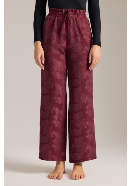 Dokulu Tencel Beli Lastikli Pijama Altı modelleri