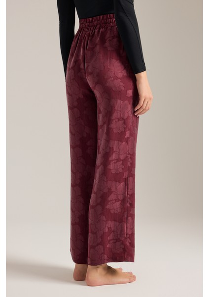 Dokulu Tencel Beli Lastikli Pijama Altı