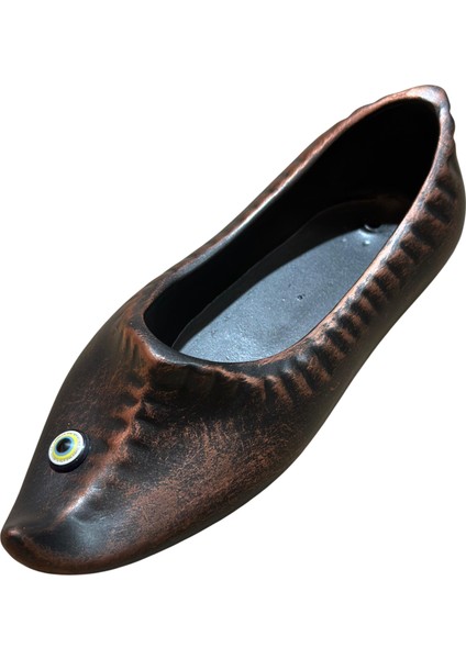 Bakır Renk Dekoratif Nazar Boncuklu Çarık Biblo – 20 x 7 cm indirimleri