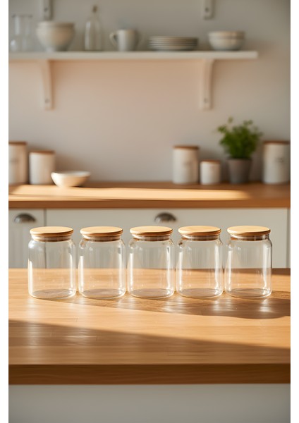 6’lı Cam Kavanoz Seti 860 cc – Vakumlu Bambu Kavanoz fırsatları