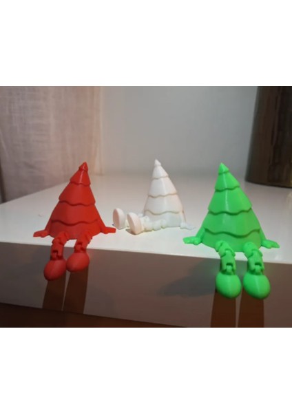 Renkli Masaüstü Yeni Yıl Dekoru 3D Baskı Yılbaşı Ağacı Dekoratif Noel Süsü Sevimli Yılbaşı Figürü