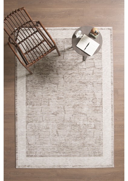 Olivia Premium Bambu Polyester Oturma Odası Salon Yatak Odası Halısı Eskitme Vintage Halı