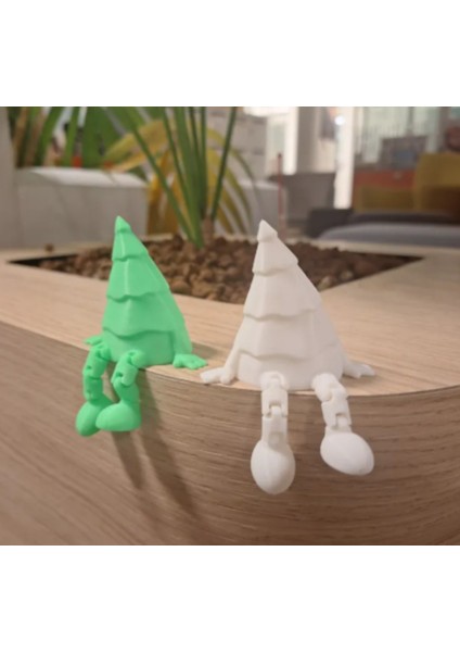 Renkli Masaüstü Yeni Yıl Dekoru 3D Baskı Yılbaşı Ağacı Dekoratif Noel Süsü Sevimli Yılbaşı Figürü fiyatları