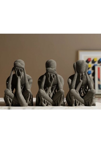 Görmedim Duymadım Bilmiyorum Heykeli Iskandinav Tarzı Biblo Heykel Figür Dekor Ev Dekorasyon