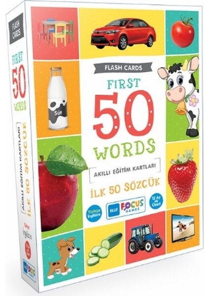 Blue Focus Ilk 50 Sözcük - Akıllı Eğitim Kartları