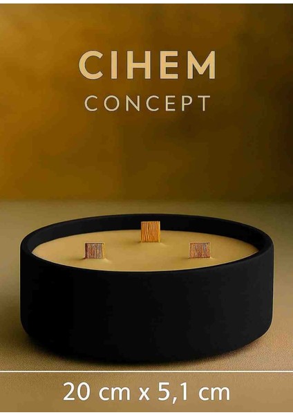 Siyah Dev Boy Doğal Mum Kasesi