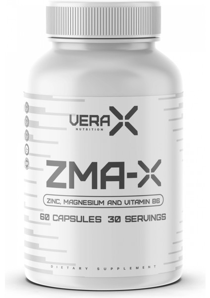 Vera-X Nutrıtıon Zma-X | Zınc, Magnesıum & Vıtamın B6 | 60 Kapsül | 30 Servis
