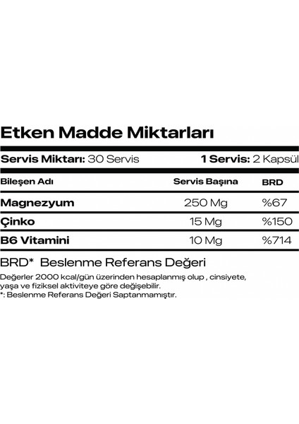 Vera-X Nutrıtıon Zma-X | Zınc, Magnesıum & Vıtamın B6 | 60 Kapsül | 30 Servis fiyatları