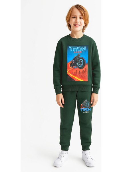 Erkek Çocuk 3 Iplik Şardonlu Alt-Üst Takım Görsel Baskılı 3-10 Yaş 12408