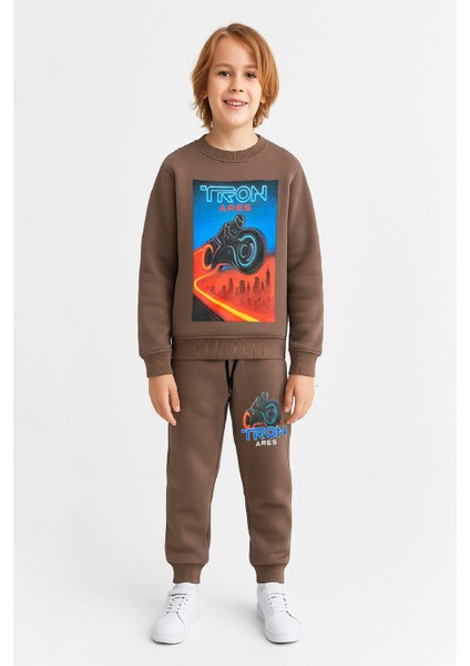 Erkek Çocuk 3 Iplik Şardonlu Alt-Üst Takım Görsel Baskılı 3-10 Yaş 12408