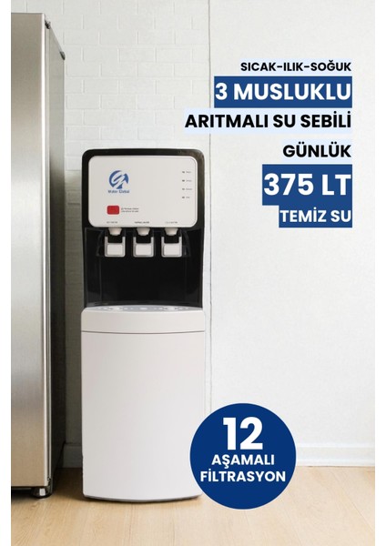 Arıtmalı Su Sebili 80 Gpd Ro - Sıcak, Ilık ve Soğuk Su - 3 Musluklu (Üreticiden) modelleri