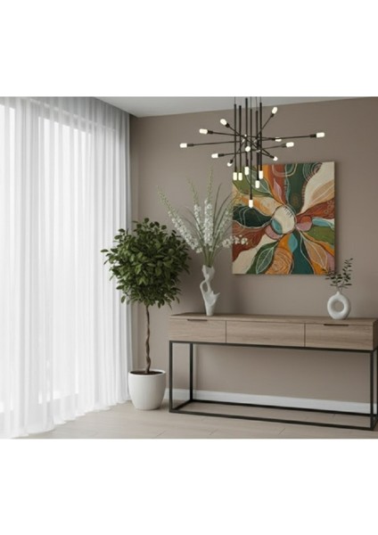 "doğadan Ilham Alan Soyut Kanvas Tablo | Bohem Stil Duvar Sanatı | Kaliteli Yeşil ve Turuncu Tablo fırsatları