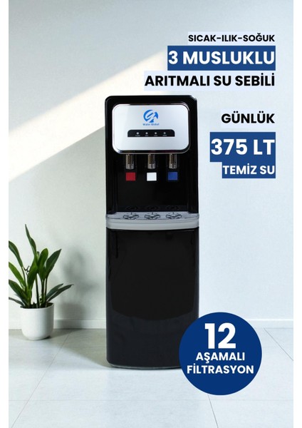 Arıtmalı Su Sebili 80 Gpd Ro - Sıcak, Ilık ve Soğuk Su - 3 Musluklu (Üreticiden) modelleri