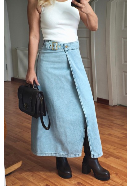 Kemerli Sarma Jean Kot Uzun Etek