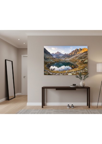 Huzur Veren Dağ Gölü Manzaralı Kanvas Baskı Modern ve Huzurlu Salon Tablosu |göl Manzarası Tablo fiyatları