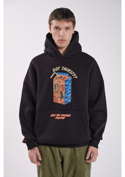 Juice Box Siyah Relaxed Fit Siyah Hoodie fiyatları