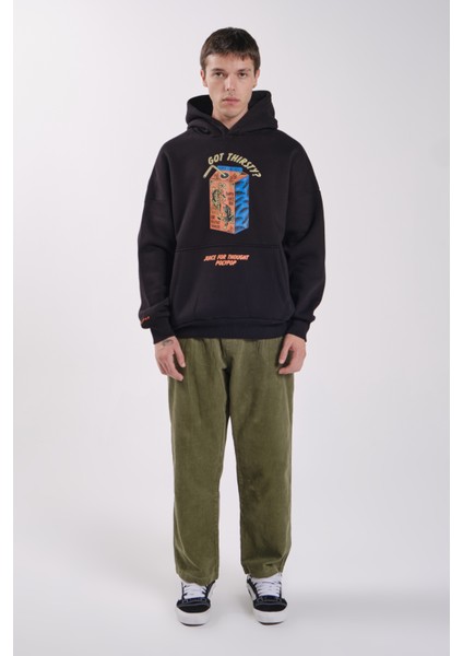 Juice Box Siyah Relaxed Fit Siyah Hoodie modelleri