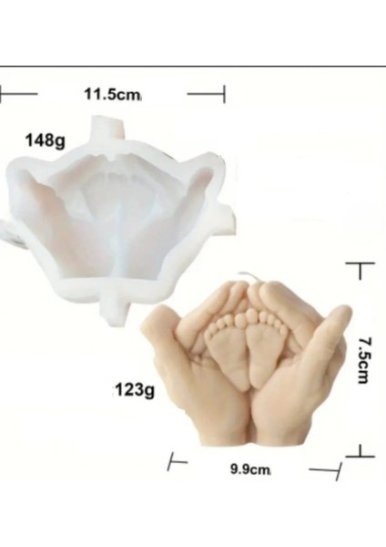 Avuç Içinde Bebek Ayakları Mum Kalıbı Seti Figür Epoksi Reçine Taş Tozu Mum Kek Pasta Süsleme fiyatları