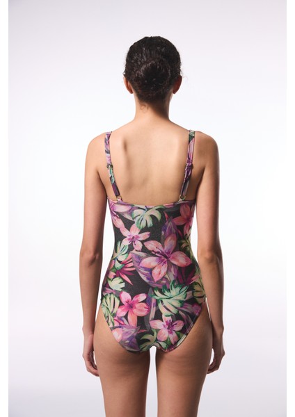 Briella Shirred Çiçekli Korseli Toparlayıcı Mayo