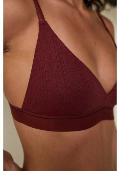 Bordo Melanj Balensiz Dolgusuz Üçgen Sütyen