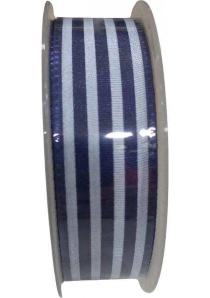 Tafta Çizgi Desen Kurdele 25 mm Lacivert 1 Metre fiyatları