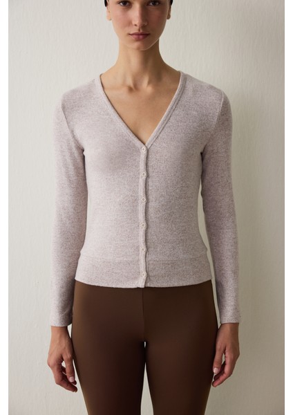 Bej Melanj V Yaka Uzun Kollu Hırka