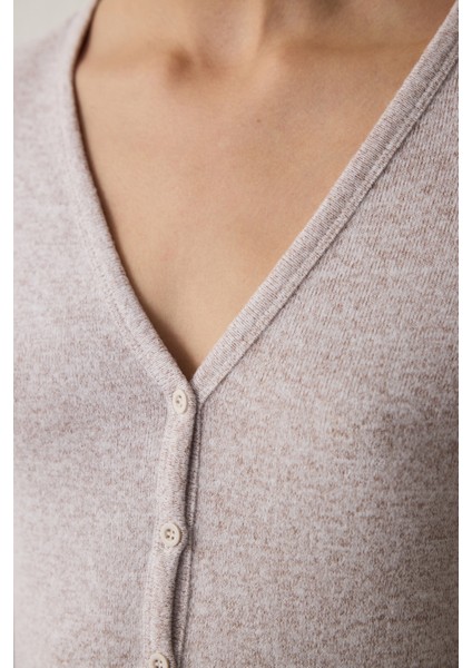 Bej Melanj V Yaka Uzun Kollu Hırka