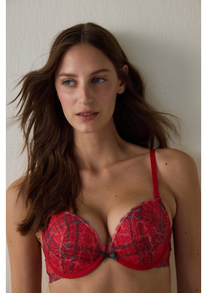 Kırmızı Super Push Up Sütyen