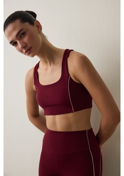 Bordo Orta Destek Join Spor Sütyeni