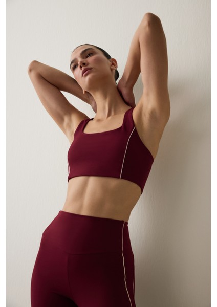 Bordo Orta Destek Join Spor Sütyeni