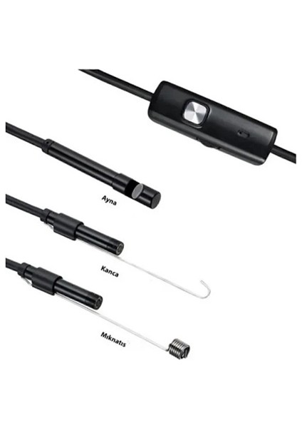 Vtn-02 Endoskop Yılan Video Kamera Led’li 2 Metre 7 mm Sert Kablo Su Geçirmez