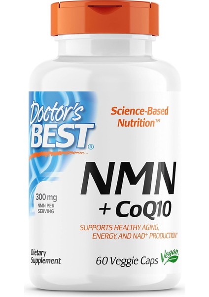 Nmn + Coenzyme COQ10 Ubiquinone Nad+ 150MG 60 Veggie Caps