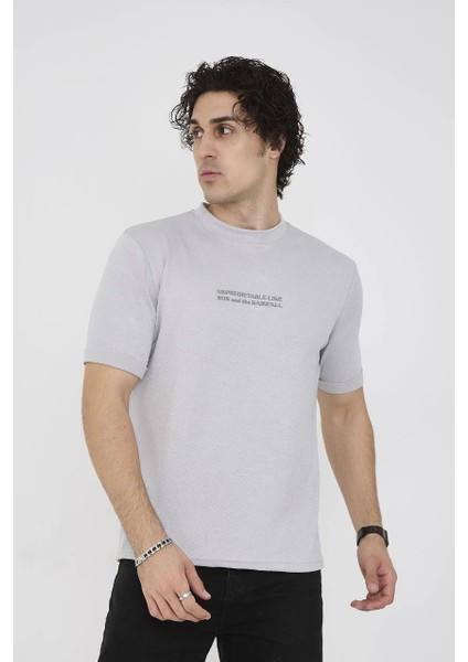 Unisex Bisiklet Yaka Slim Fit T-Shirt- Boyalı Gri -Vlmr fiyatları