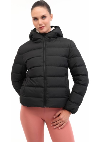 Wl 2bruka-01 5pr Siyah Kadın Kısa Kaban