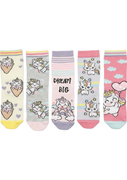 Dream 5 Lı Skt-G 5pr Çok Renkli Kız Çocuk Soket Çorap