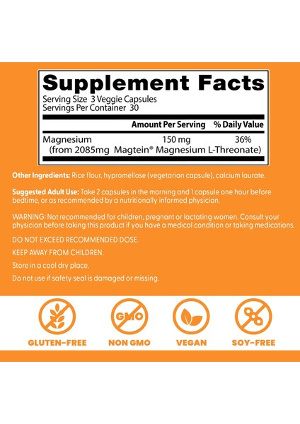 Doctors Best Brain Magnesium L-Threonate With Magtein Supports Cognitive 90 Veggie Caps modelleri